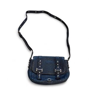 Rebecca Minkoff Blue Pebble Leather Studded Crossbody Purse